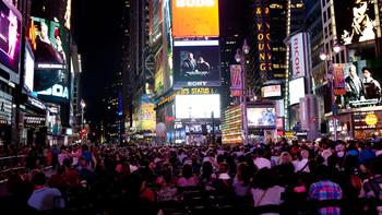 An estimated 2,000 watched the opening night of the Met Opera in Times Square.
